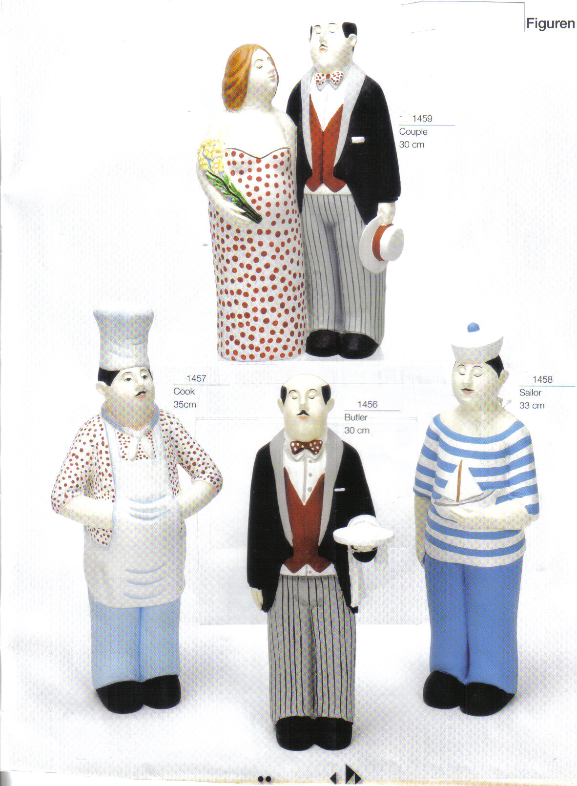 deko figuren brautpaar, butler, koch und matrose haselache